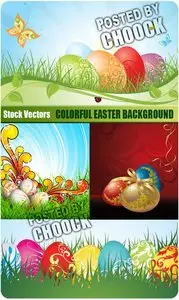 Stock Vector: Colorful easter background