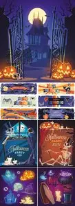 Halloween Backgrounds, Banners, Icons Vector
