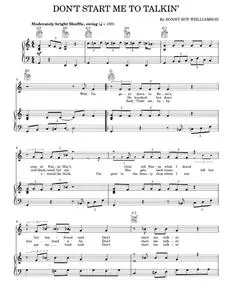 Don't Start Me To Talkin' - Mose Allison, Sonny Boy Williamson (Piano-Vocal-Guitar)