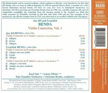 Christian Benda, Suk Chamber Orchestra - Jan Jiří Benda & František Benda: Violin Concertos (2001)