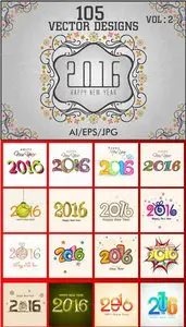 CreativeMarket - New Year 2016 Bundle - Vol 2