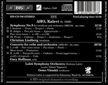 Osmo Vänskä, Lahti Symphony Orchestra - Kalevi Aho: Symphony No.9,  Concerto for cello & orchestra (1995)