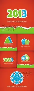 Simple Christmas Cards Vector