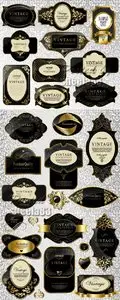 Golden Framed Labels Vector