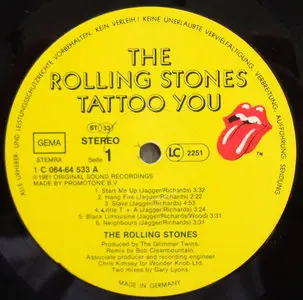 The Rolling Stones - Tattoo You (German 1st Pressing) LP rip in 24bit/96Khz