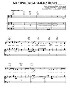 Nothing Breaks Like A Heart (feat. Miley Cyrus) - Mark Ronson (Piano-Vocal-Guitar)