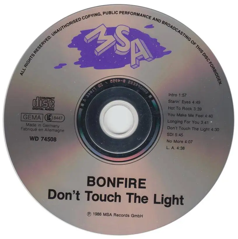 Touch песня speed up. Bonfire don't Touch the Light. Группа Bonfire. Bonfire don't Touch the Light обложка. Bonfire группа 1986.