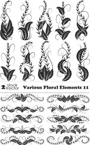 Vectors - Various Floral Elements 11