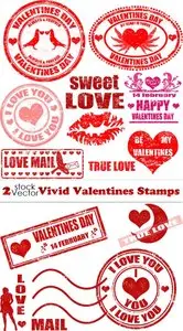 Vectors - Vivid Valentines Stamps