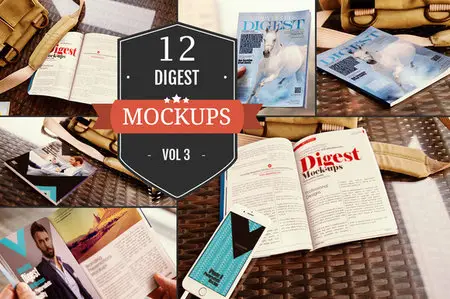CreativeMarket - Digest-Sized Magazine Mockups Vol. 3