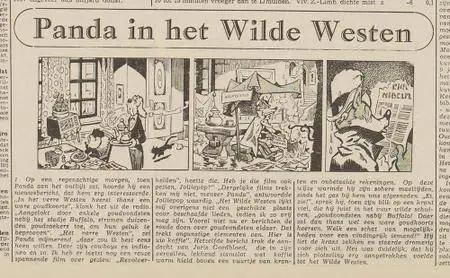 Kranten Strips 00 Panda V053 Panda In Het Wilde Westen Haarlems Dagblad 1958