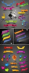 Origami Color Banners Vector