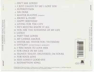 Stevie Wonder-Song Review - A Greatest Hits Collection (1996)