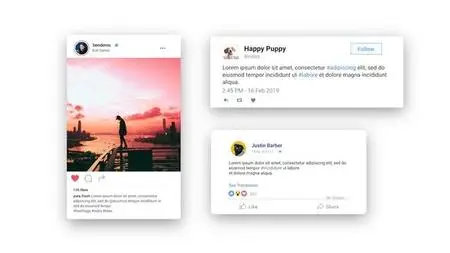 Facebook Twitter Instagram - Animated Posts - Project for After Effects (VideoHive) 24431482