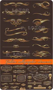 Golden calligraphic elements