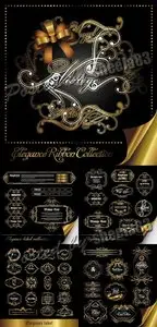 Elegant Golden Labels Vector