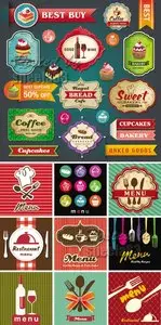 Retro Menu Elements Vector