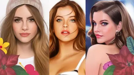 Drawing A Digital Portraits: Realistic Woman Illustrations