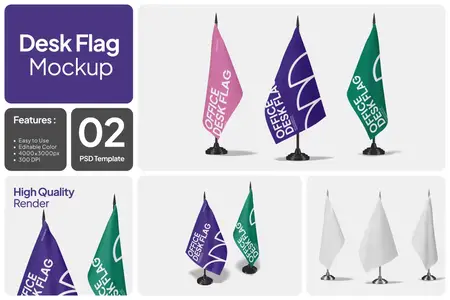 EE - Desk Flag Mockup 56VZZEL