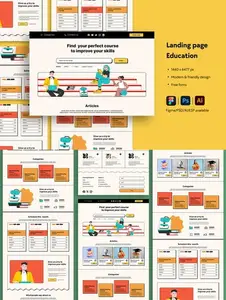 Online Learning Courses Website Landing Page PVEW7LT