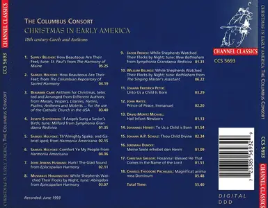 The Columbus Consort - Christmas in Early America: 18th Century Carols and Anthems (1993)