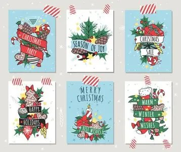 CreativeMarket - Christmas greeting card banners set
