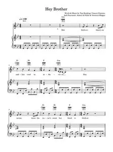 Hey brother - Avicii (Piano-Vocal-Guitar (Piano Accompaniment))