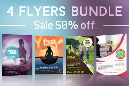 CreativeMarket - Yoga Flyers Bundle