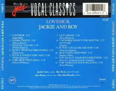 Jackie Cain & Roy Kral - Lovesick (1967) Reissue 1989