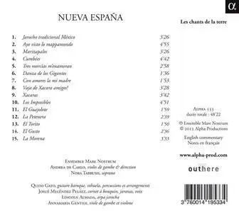 Nora Tabbush, Ensemble Mare Nostrum, Andrea De Carlo - Nueva Espana (2012)