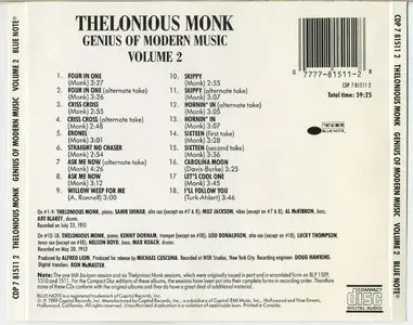 Thelonious Monk - Genius Of Modern Music - Vol. 2 (1951-1952) [Remastered 1989]
