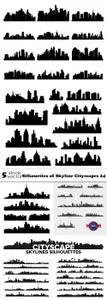 Vectors - Silhouettes of Skyline Cityscapes 24