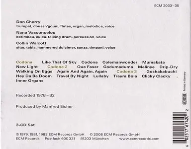 Don Cherry / Nana Vasconcelos / Collin Walcott - The Codona Trilogy (2008) [3CDs] {ECM 2033/35}