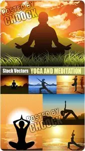Yoga and meditation - Stock Vector