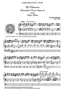 La Primavera. Transcribed for Concert Organ solo (complete)