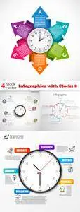 Vectors - Infographics with Clocks 8