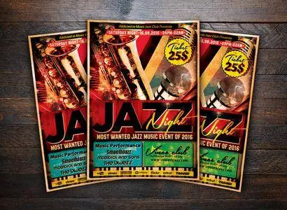 CreativeMarket - Jazz Night Concert Music Flyer