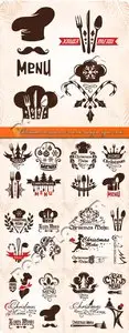 Christmas restaurant menu design signs vector