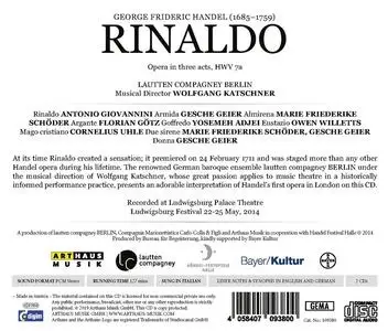 Wolfgang Katschner, Lautten Compagney Berlin - George Frideric Handel: Rinaldo (2019)