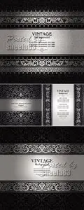 Silver Vintage Backgrounds Vector