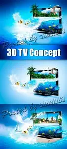 Stock Photo - 3D TV Concept