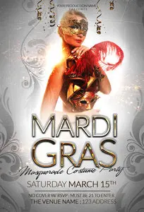 Mardi Gras Party Flyer Template