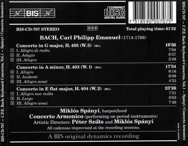 Miklós Spányi, Concerto Armonico - Carl Philipp Emanuel Bach: The Complete Keyboard Concertos, Vol. 1 (1995)