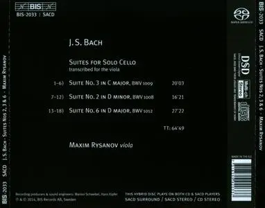 Maxim Rysanov - J.S. Bach: Suites Nos. 2, 3 & 6 (2014) (Repost)
