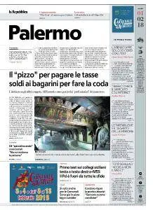 la Repubblica Palermo - 1 Febbraio 2018