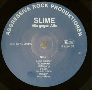 Slime - Alle Gegen Alle (Aggressive Rockproduktionen AG 0018) (GER 1983) (Vinyl 24-96 & 16-44.1)