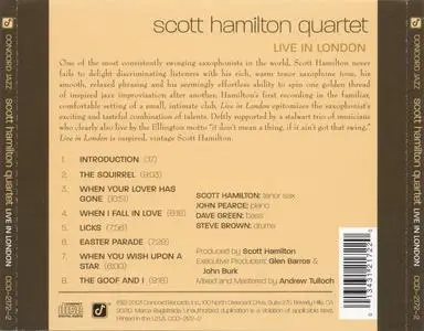 Scott Hamilton Quartet - Live In London (2003) {Concord Jazz CCD-2172-2}