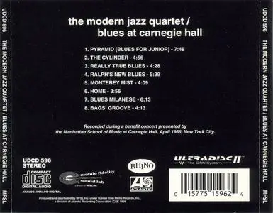 The Modern Jazz Quartet - Blues At Carnegie Hall - MFSL