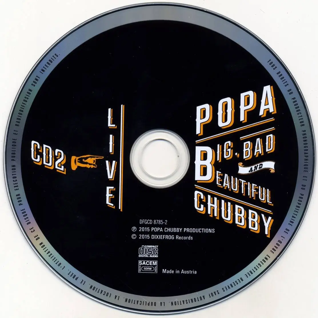 Popa Chubby - Big, Bad And Beautiful: Live (2015) {2CD Dixiefrog Records DFGCD 8785}