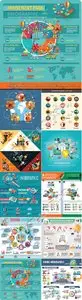 Infographics business concept flat design vector 19